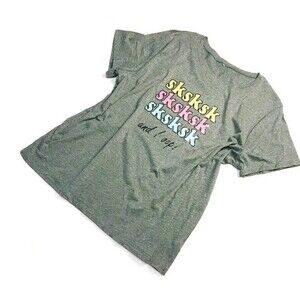 VSCO Girl SKSKSK and I oop T Shirt Heather Grey Colorful